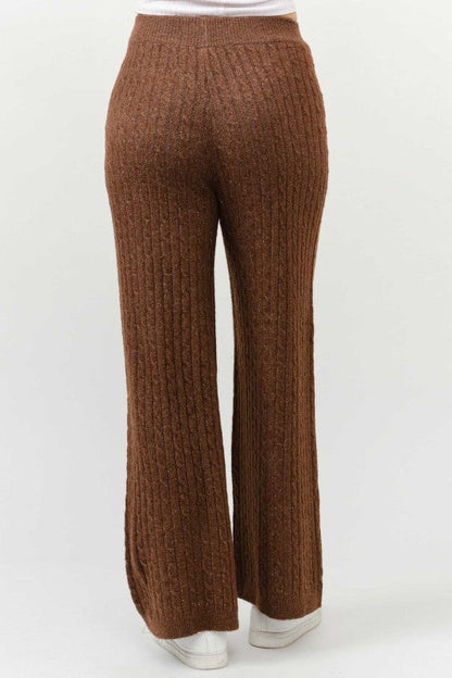 Cable Knit Wide Leg Sweater Pants