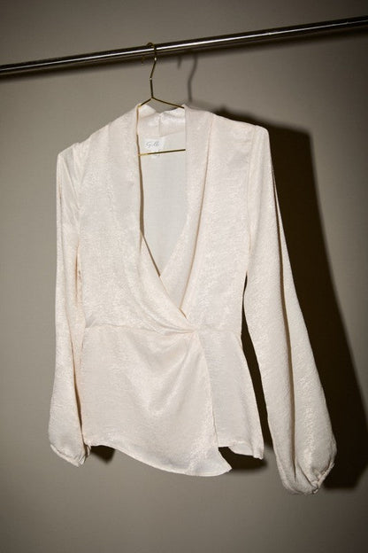 Elara Shirred Surplice Top