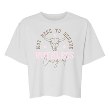 T-SHIRT BOXER NOT HERE TO BEHAVE | Blanc