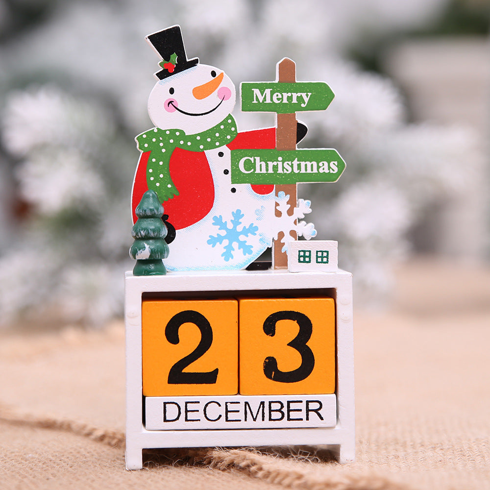 Wooden Christmas Advent Calendar – Holiday Countdown Decoration, 14cm