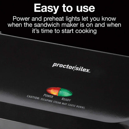PROCTOR SILEX 25440PSC 4 Serving Panini Press, Sandwich Maker and Compact Indoor Grill