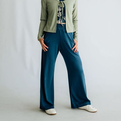Ladies Bamboo Wide Leg Pants | Sage