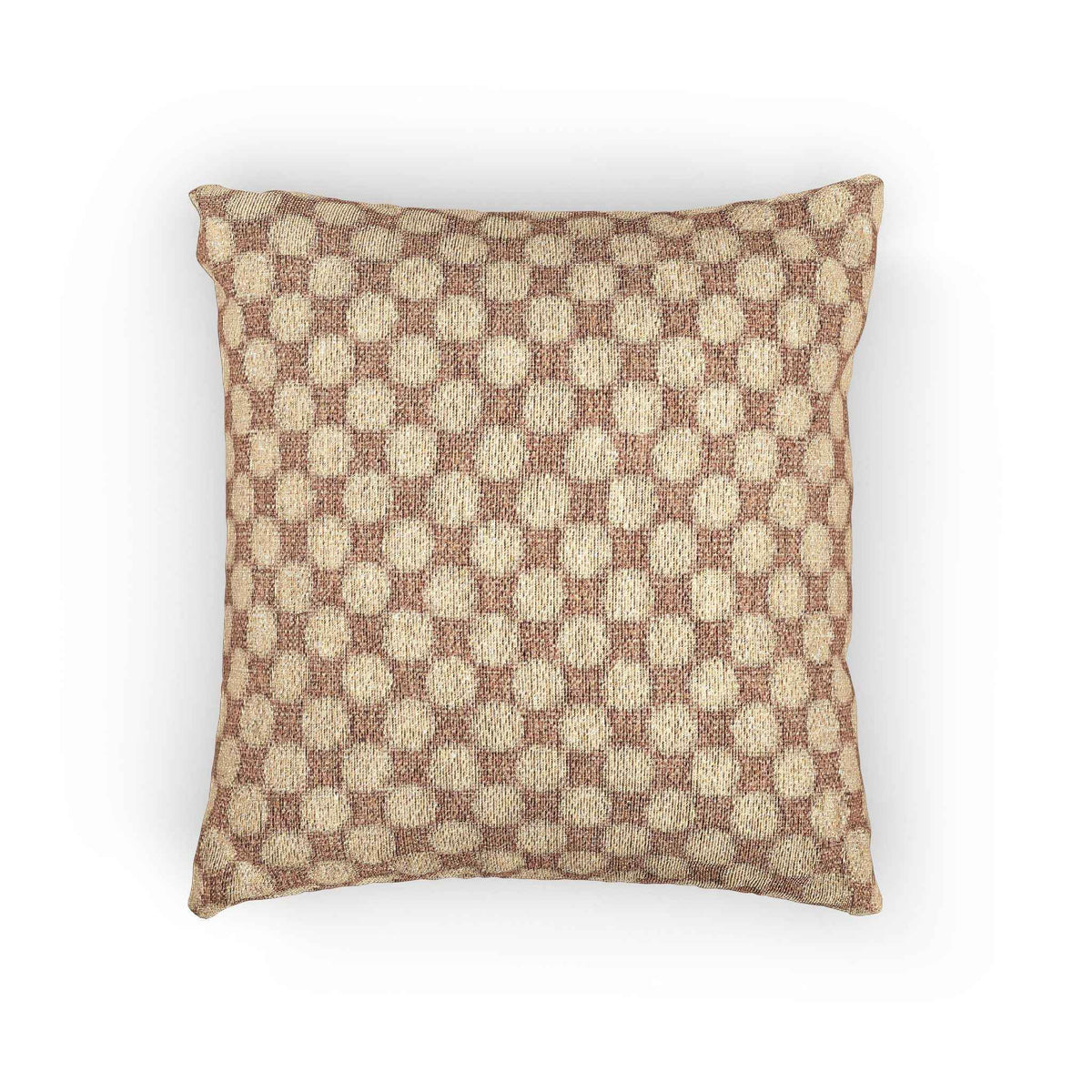 Oreiller à motif tissé à carreaux | Coussin décoratif géométrique marron neutre