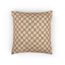 Oreiller à motif tissé à carreaux | Coussin décoratif géométrique marron neutre