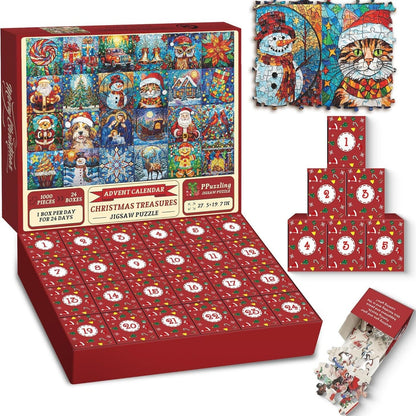 Christmas Puzzle Countdown Calendar, Holiday Jigsaw Puzzle