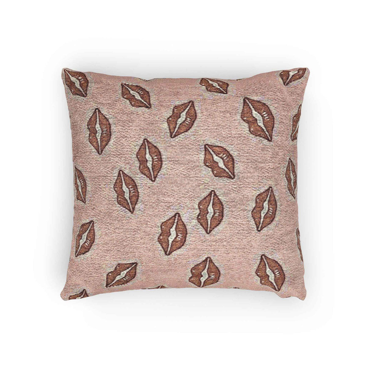 Coussin décoratif tissé motif bisou | Coussin décoratif imprimé lèvres