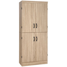 70-Inch Natural Storage Cabinet – 4-Door Freestanding Pantry with Adjustable Shelves (United States & Canada Delivery Only)