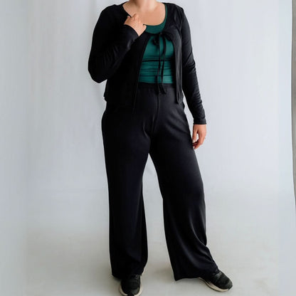 Ladies Bamboo Wide Leg Pants | Navy