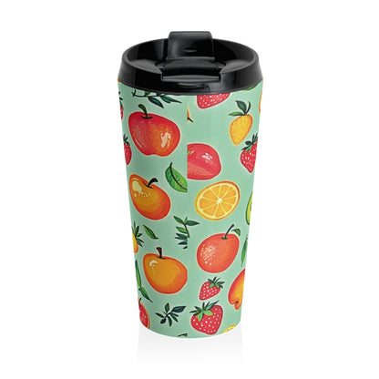 Mug de voyage à motif fruits colorés | Fraise Pomme Orange Kiwi Ananas