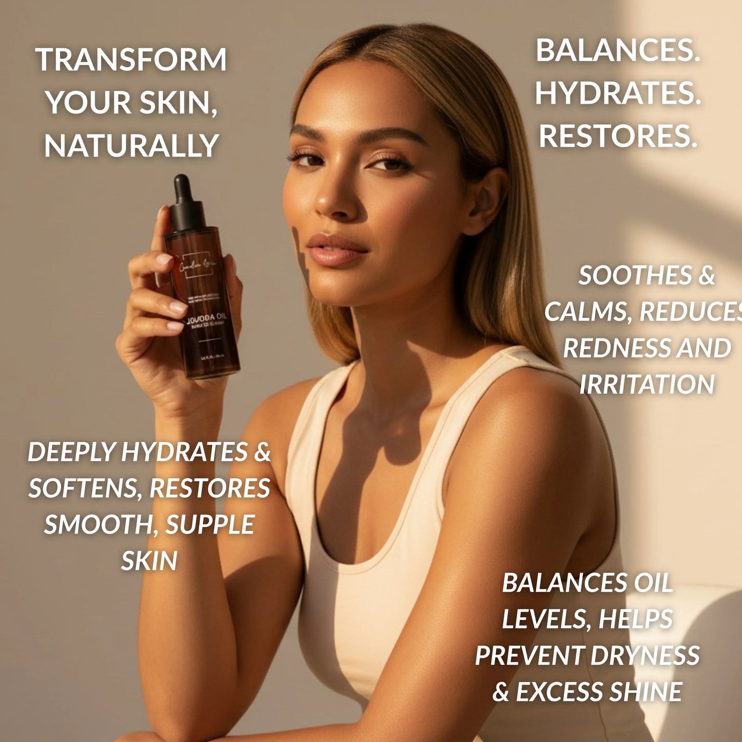 Huile de Jojoba 100 % Biologique Canadian Grace – Pour Peaux Sensibles, Réactives et Sujettes à l'Acné + Cuir Chevelu Sec ou Gras