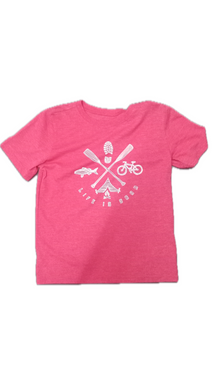 T-shirt Life is Good pour garçon, modèle Outdoors, couleur rouge, taille M