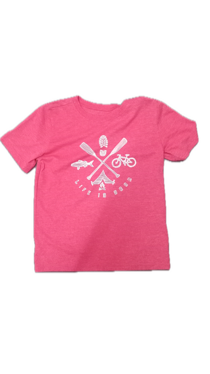 Life is Good Boys Cool Red Outdoors Tee Size Medium
