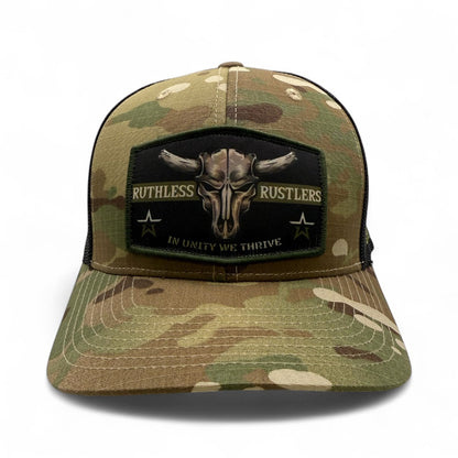 Ruthless Rustlers In Unity Trucker Cap | Camo Vert