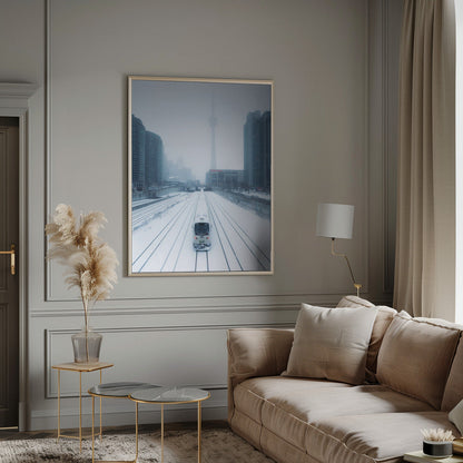 Impression sur toile « Train et tempête »