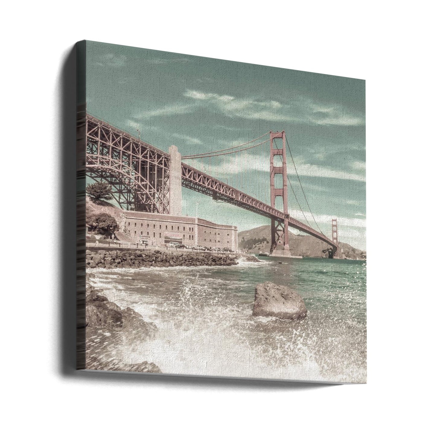 Décoration murale PONT GOLDEN GATE Côte Impression | style urbain vintage
