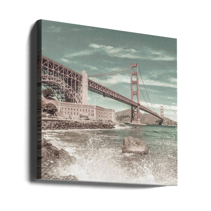 Décoration murale PONT GOLDEN GATE Côte Impression | style urbain vintage