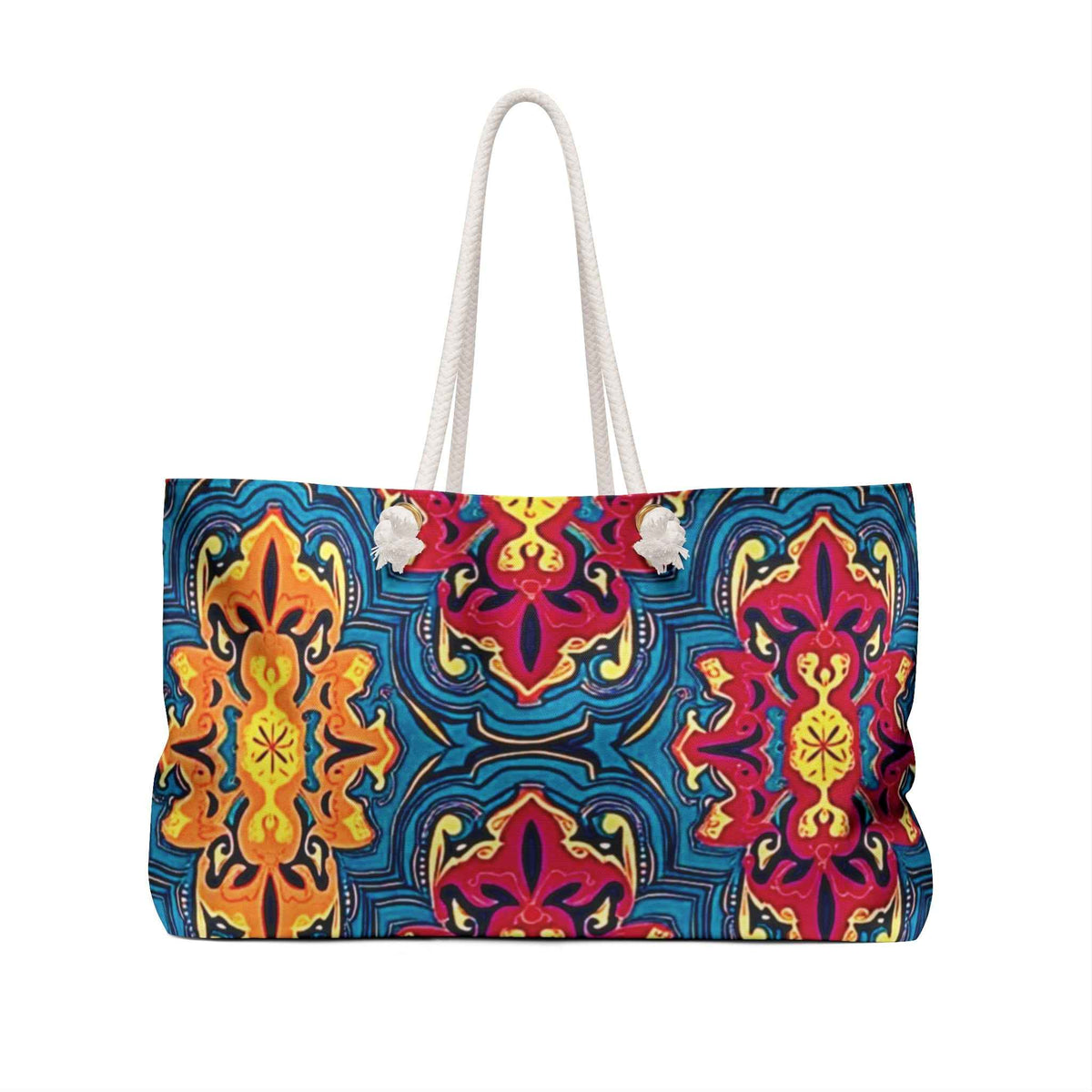Sac de voyage grand format à motif mosaïque coloré | Cabas de voyage carreaux bohèmes | Sac de cabine maman | Cadeau pour la Fête des Mères