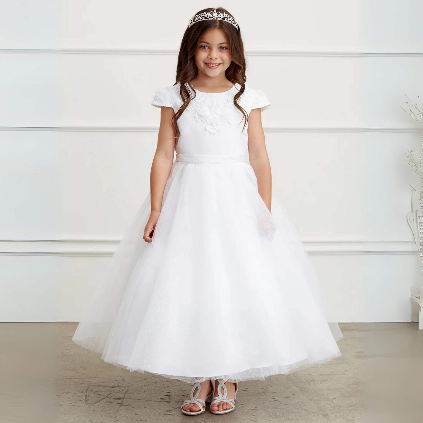 Robe de cérémonie fille princesse fleur