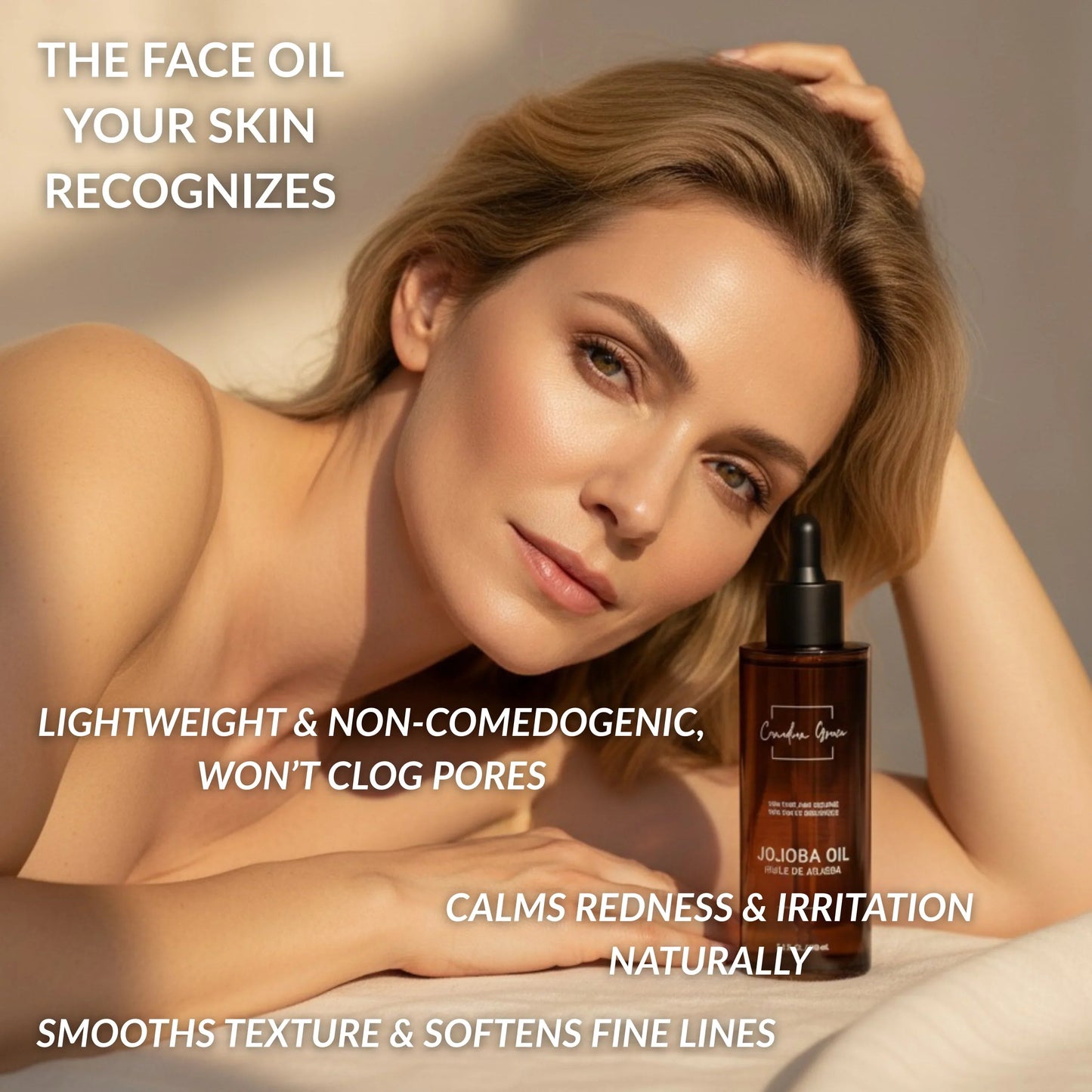 Huile de Jojoba 100 % Biologique Canadian Grace – Pour Peaux Sensibles, Réactives et Sujettes à l'Acné + Cuir Chevelu Sec ou Gras
