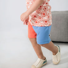 Kids' Bamboo Play Shorts | Tangerine Crush And Tidal Blue