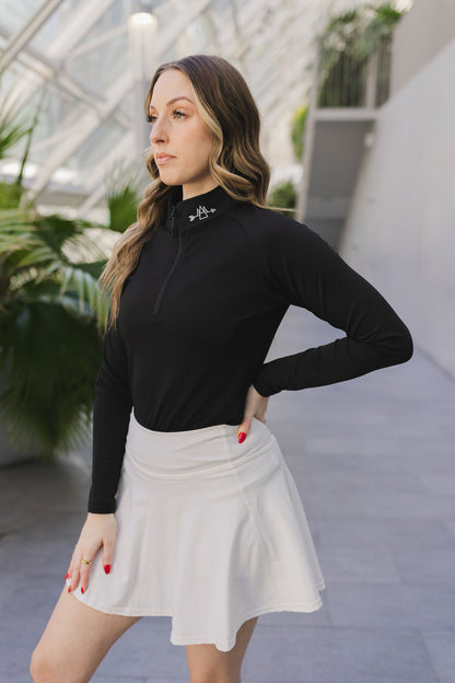 Haut à manches longues avec demi-zip – FEMME