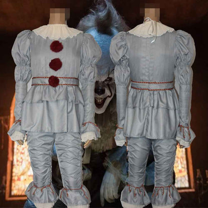 Ensemble de costume de clown pour femme – Tenue de bouffon pour fête d'Halloween avec accessoires