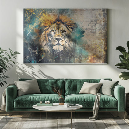 Art mural Lion Animal Illustration Vintage Art mural 04