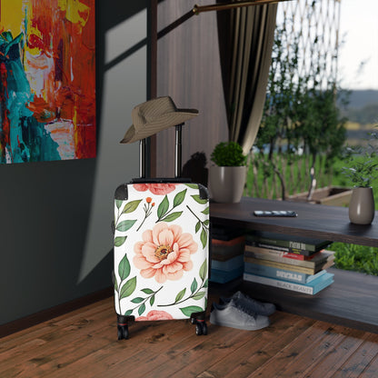 Valise cabine florale — Bagage de voyage Pivoine Rose