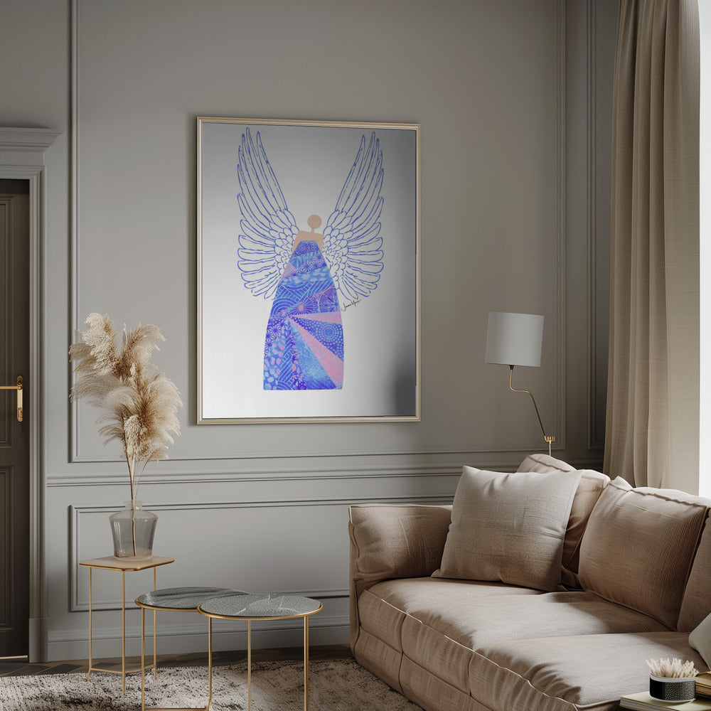 Tableau mural Ange en bleu sur toile