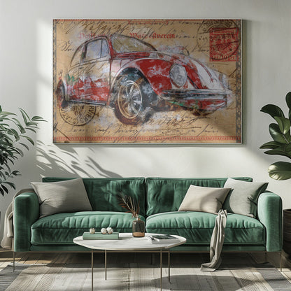 Décoration murale Volkswagen rouge