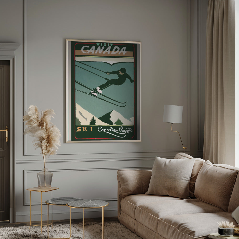 Décoration murale Tourisme d'hiver : Affiche vintage Ski Canada