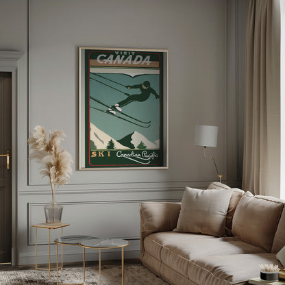 Décoration murale Tourisme d'hiver : Affiche vintage Ski Canada