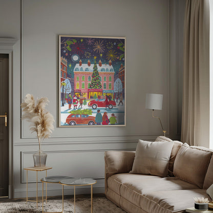 Tableau sur toile Noël en ville