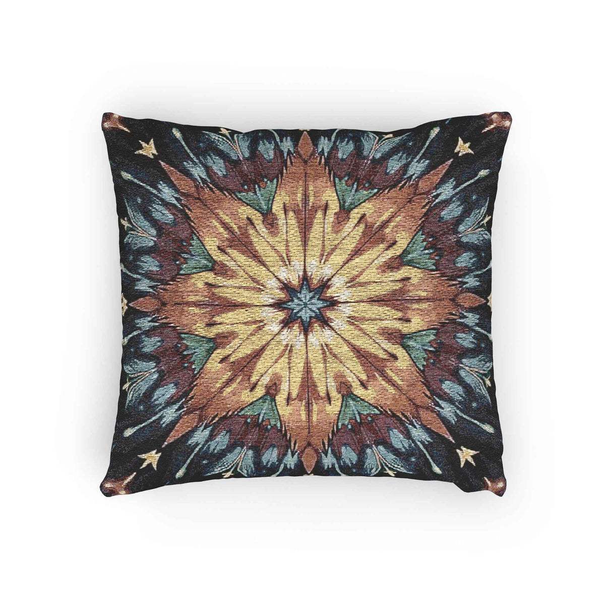 Oreiller tissé mandala étoile géométrique | Décoration Bohème, Style Kilim