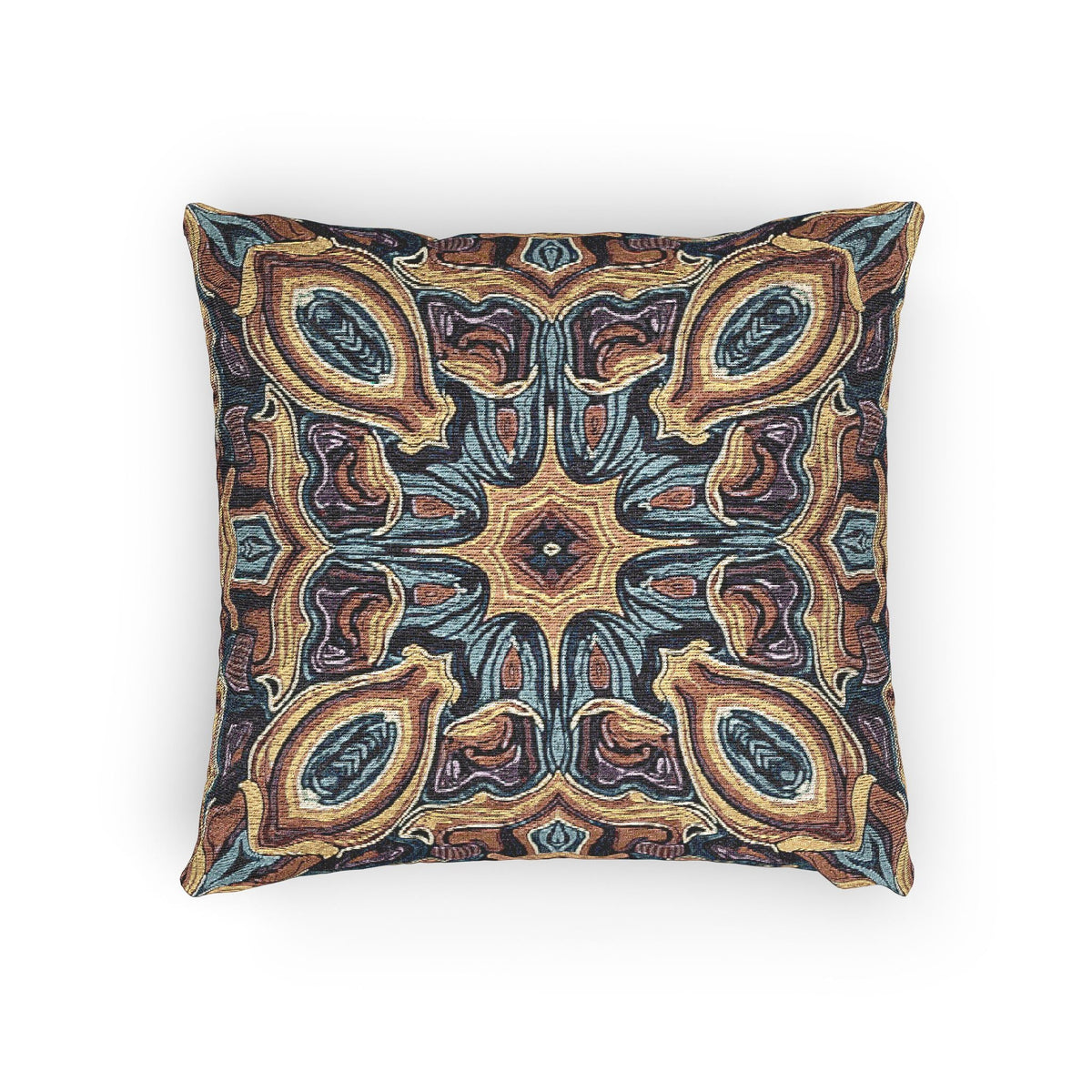 Coussin tissé bohème – Coussin décoratif à motif médaillon mosaïque