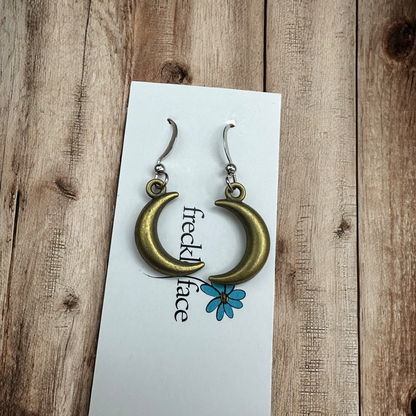 Boucles d'oreilles Lune Bulle - Forme Croissant 3D, Hypoallergéniques, Sans nickel