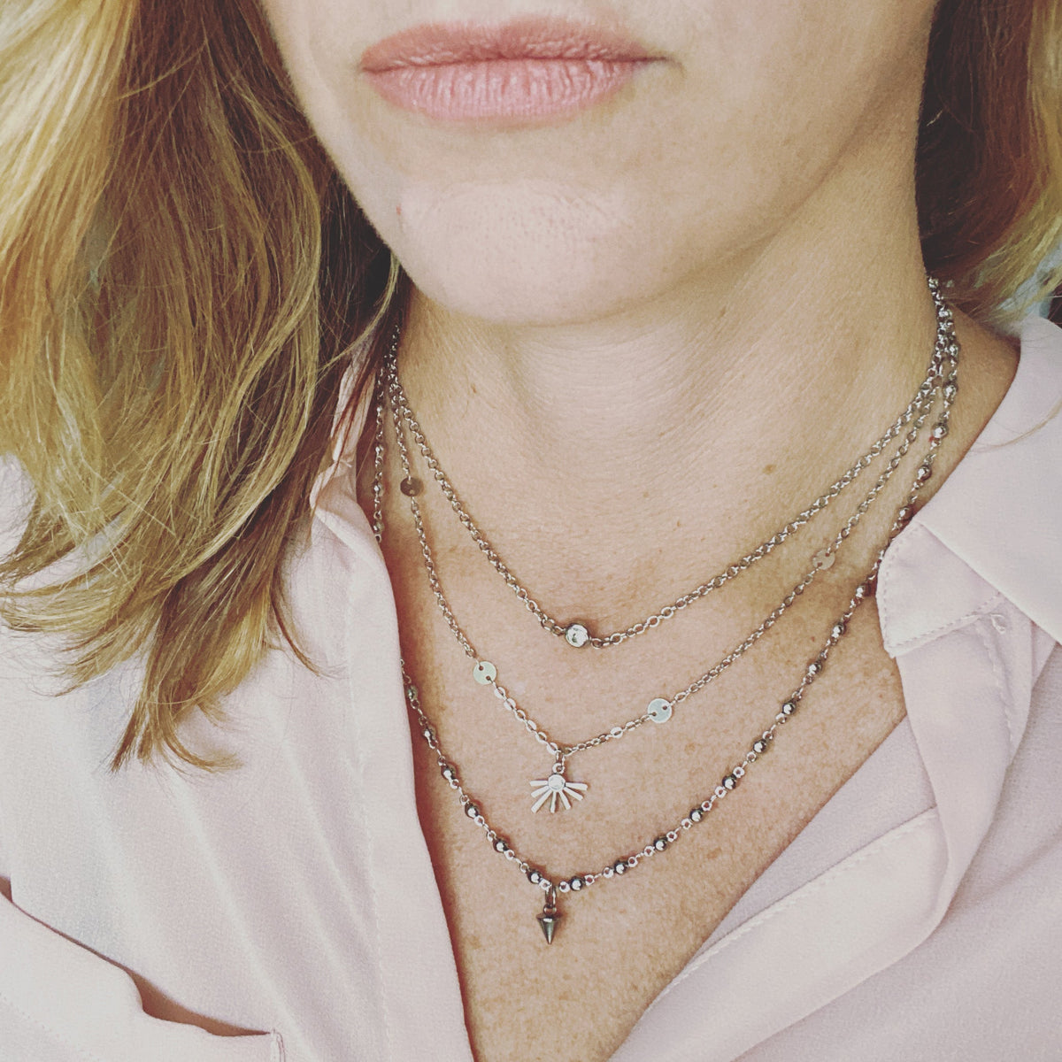 Silver Sunburst Necklace