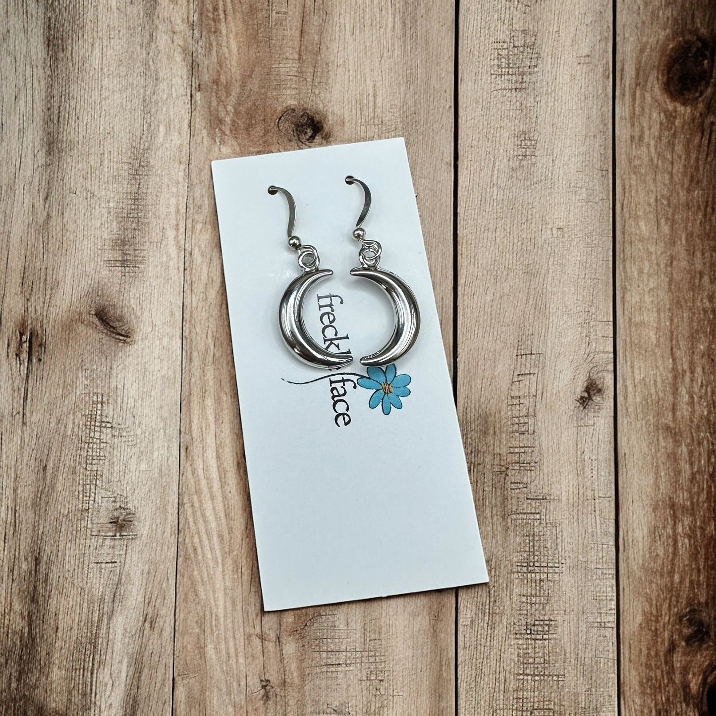 Boucles d'oreilles Lune Bulle - Forme Croissant 3D, Hypoallergéniques, Sans nickel