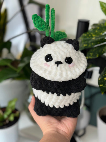Handmade Crochet Panda Boba Plushie