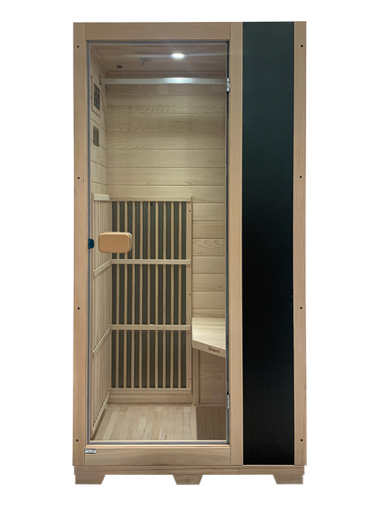 Blisspod | Vienne | Sauna infrarouge lointain | Pruche du Canada très faible champ électromagnétique | 185 cm H x 90 cm L x 65 cm P | 1 personne