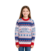 Pull blanc joyeux Noël pour fille
