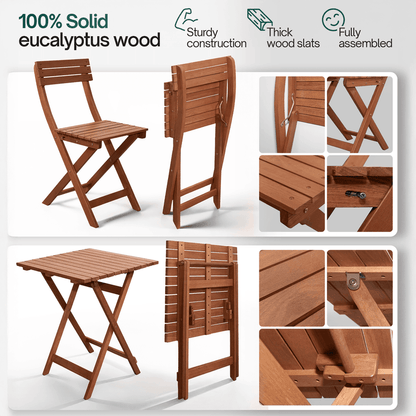 Foldable Bistro Table and Chairs Set