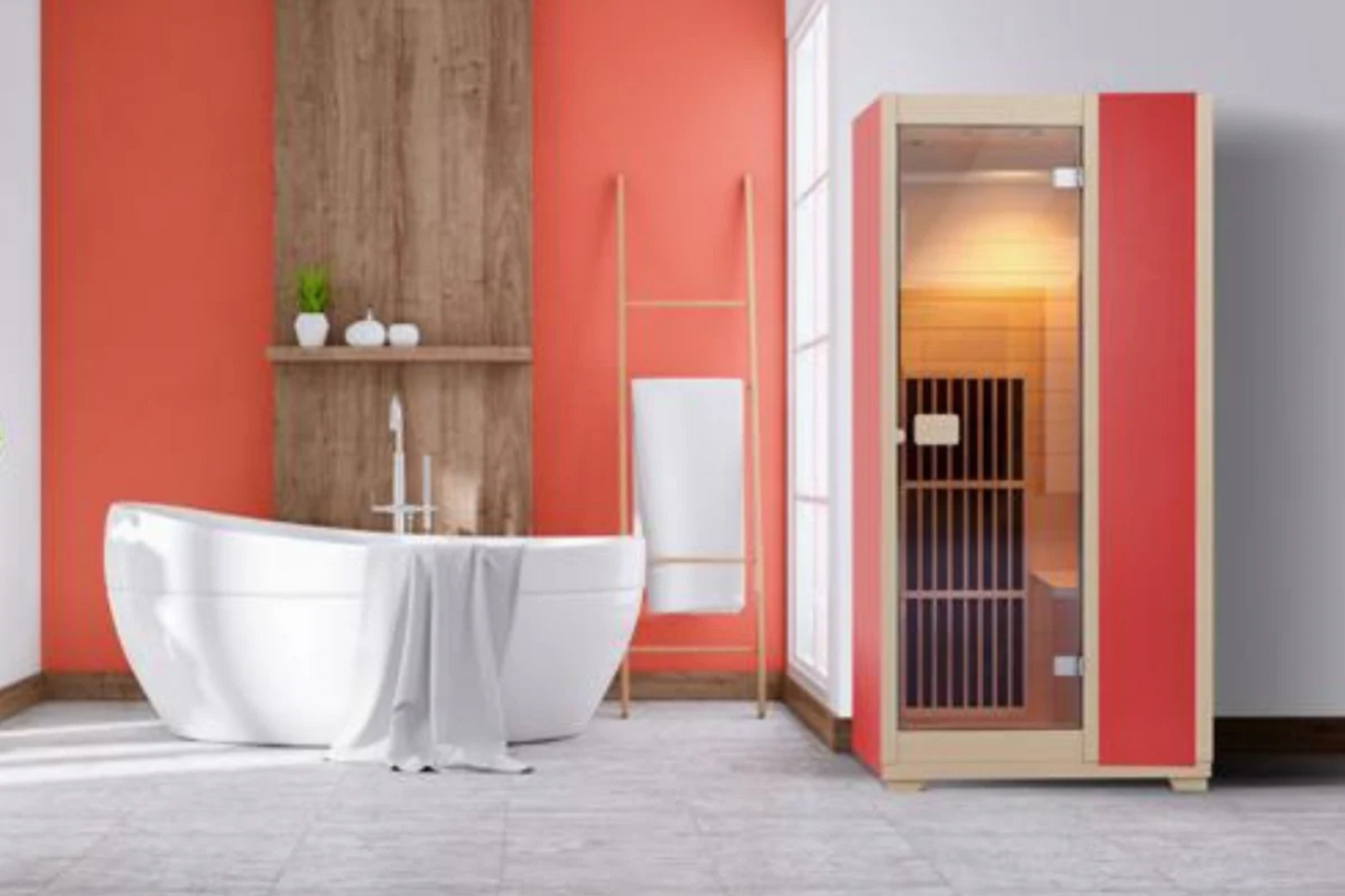 Blisspod | Vienne | Sauna infrarouge lointain | Pruche du Canada très faible champ électromagnétique | 185 cm H x 90 cm L x 65 cm P | 1 personne
