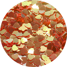Red(gold shifting) heart glitter