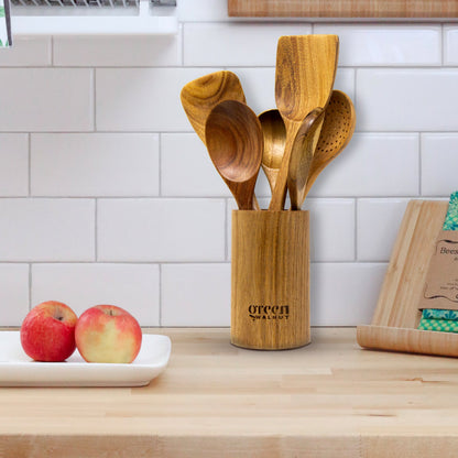 Wooden Acacia Kitchen Utensil - Set of 7