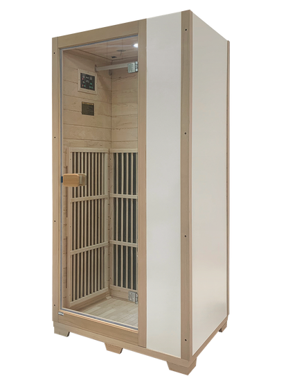 Blisspod | Vienne | Sauna infrarouge lointain | Pruche du Canada très faible champ électromagnétique | 185 cm H x 90 cm L x 65 cm P | 1 personne