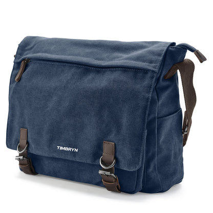 Premium Canvas & Leather Messenger Bag  | Vintage Crossbody Satchel