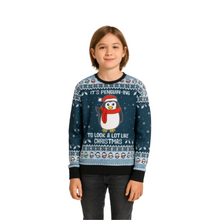 Pull en tricot pingouin mignon avec pompon pour fille