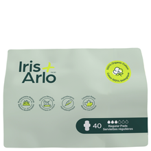 Lot (40) - Serviettes hygiéniques régulières 100 % biologiques - Sachet refermable