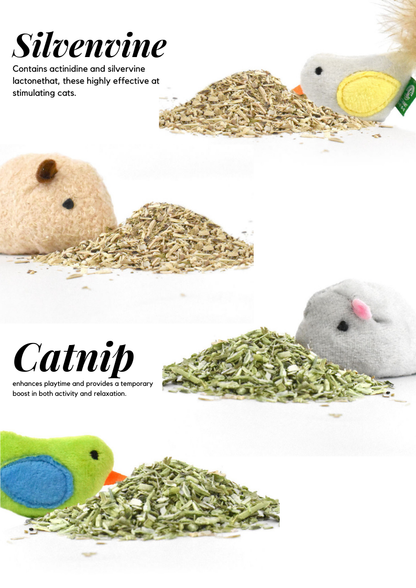 Jouets pour petits animaux à base d'herbe à chat/vigne argentée